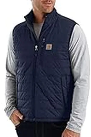 Carhartt Chaleco Rain Defender, ligero y aislante, de corte holgado, para hombre, color azul M