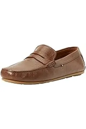 Tommy Hilfiger Mocasín de Piel para Hombre Casual Leather Driver, Marrón (Winter Cognac), 45