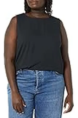 Amazon Camiseta sin Mangas de Ajuste Normal y Cuello Redondo, Ideal para Llevar con Otras Prendas Mujer, , XS