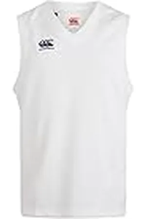 Canterbury Camiseta sin Mangas para Hombre, Chaleco Tipo suéter, Color Blanco de críquet