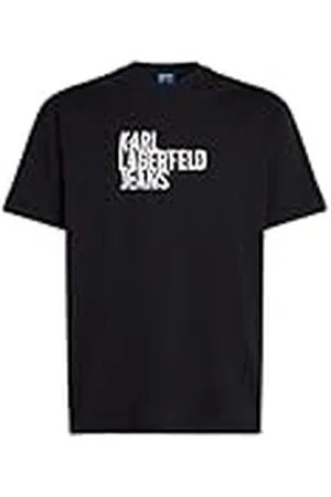 Karl Lagerfeld Para Hombre, Camiseta de Manga Corta Regular con el Logotipo, Negro, Talla Grande