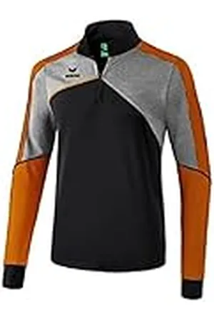 Erima Premium One 2.0 Top de Deporte, Unisex niños, Negro/Gris Jaspeado/Naranja (neón), 140