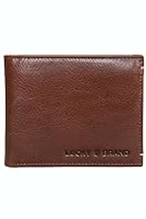 Lucky Brand Cartera Plegable con Relieve para Hombre (Disponible en Lona de algodón o Cuero), Piel Lisa - marrón, Talla única