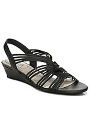 Lifestride Sandalia de cuña con Tiras Yvette, Mujer, Black, 38.5 EU