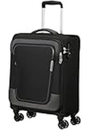 American Tourister Pulsonic - Spinner S, Luggage Manual expandible, 55 cm, 40.5/43.5 L, Negro (Black Asphalt)