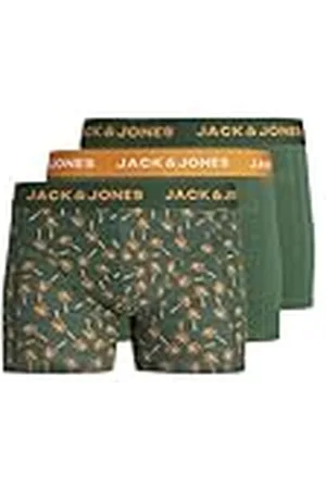 JACK & JONES Jacula Trunks 3 Pack Bóxer, Verde Oscuro/Paquete: Verde Oscuro-Verde Oscuro, M (Pack de 3) Hombres