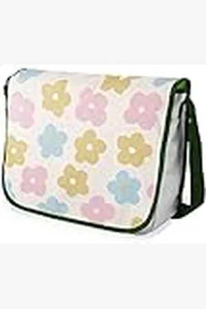 Bonamaison Bolso escolar de mensajero impreso digitalmente con correa caqui para estudiantes, bolsa cruzada, bolsa de mensajero, bolsa de hombro para la escuela, vuelta a la escuela, tamaño: 29 x 36