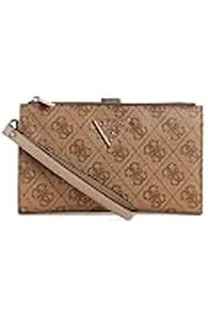 Guess Laurel - Cartera organizadora con Doble Cremallera para Mujer, Logotipo de Leche, Talla única