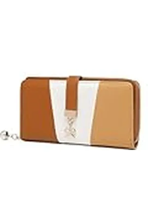 MISS LULÙ Monedero Mujer Elegante con Tarjeta de Identificación RFID, Carteras de Mujer con Colgante de Perla, Cartera Mujer Uso Diario y Ocasiones Especiales