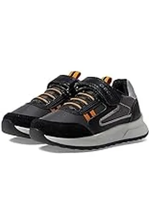 Geox J BRIEZEE Boy A, Zapatillas para Niños, Black/Orange, 27 EU