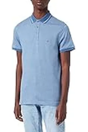 Tommy Hilfiger Hombre Polo de Manga Corta Pretwist Mouline Slim Fit, Azul (Blue Coast/Weathered White Moulin), M