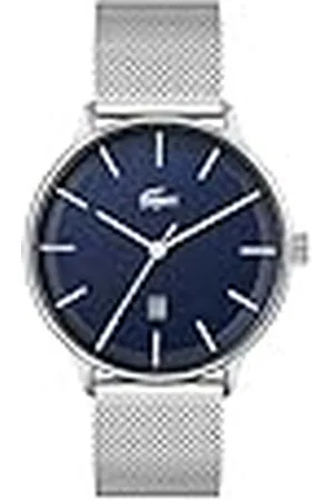 Lacoste Reloj Analógico de Cuarzo para Hombre Colección Club con Correa de Malla de Acero Inoxidable Plateada - 2011200