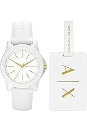 Armani Exchange Reloj Mujer, Movimiento trifásico, caja 40mm Nylon Blanco con correa Silicona, AX7126