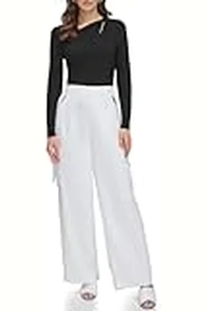 DKNY Satin Cargo Trousers Pantalones Casuales, , 40 De Las Mujeres
