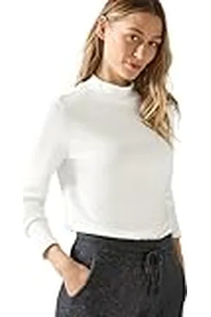 CECIL B322383 Camiseta básica de Cuello Alto sólido, Vanilla White, XL Mujeres