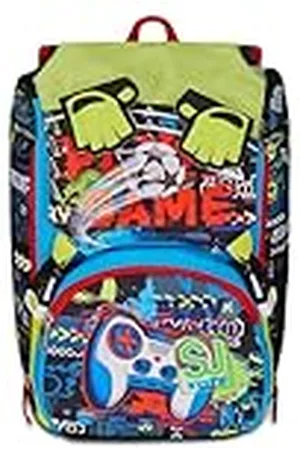 7 for all Mankind SJ Gang - Mochila Escolar Extensible, Color y Rojo, FunnyGoal, Mochila con Doble Compartimento Extensible Mediante Cremallera Lateral, Bolsillo Porta Botella, escuelas primarias y secundarias