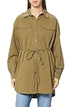 NA-KD Oversized Belted Shirt Camisa, Verde, 40 para Mujer