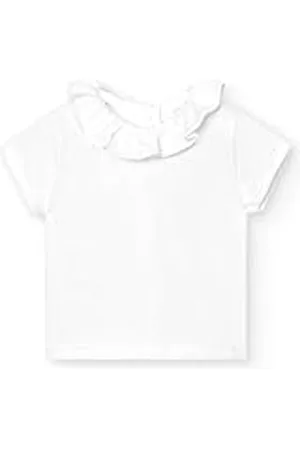 BABIDU Camiseta Cuello Volante Manga Corta Ajustado, , 6 Meses Unisex bebé