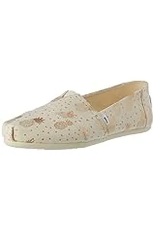 TOMS ALPARGATA PRINT, Mocasines Planos Mujer, Beige (Beis Piñas), 37 EU