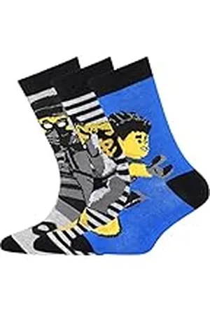 LEGO Wear City Jungen Socken 3er Pack Polizei und Räuber LWHans 100 Pack de 3 Pares de Calcetines, , 26/27 para Niños