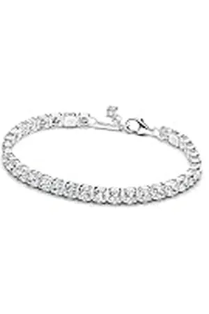 PANDORA Pulsera de tenis para mujer, plata y circonita, 593539C01, 16cm, Plata de ley, Circonita cúbica