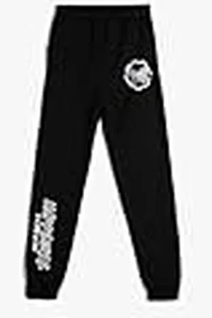 Koton Jogger Sweatpants Elastic Waist Pocket Printed Detail, Pantalones de chándal niñas,