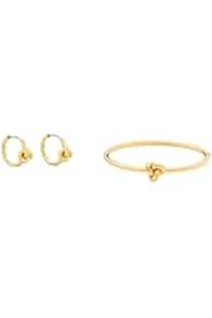 Kate Spade Brazalete y aros con doble nudo, dorado