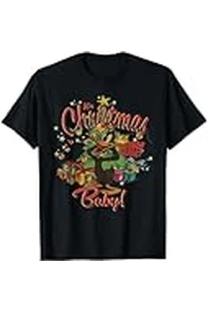 LOONEY TUNES Warner Bros Navidad Pato Lucas Navidad Baby Hubba Vintage Camiseta