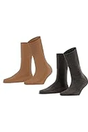 ESPRIT Easy Rib 2-Pack W SO algodón lyocell unicolor 2 pares, Calcetines Mujer, , 35-38