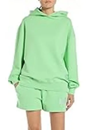 Replay Sudadera con capucha de algodón para mujer, Verde (Bright Green 138), M
