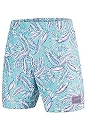 Speedo Vintage Printed Pantalones Cortos de Baño, Hombre, Azul Nilo/Negro, XS