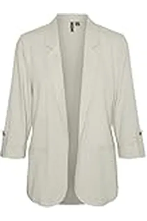 VERO MODA Vmjesmilo Loose Wvn Ga Noos-Blazer 3/4, Forro Plateado, L para Mujer
