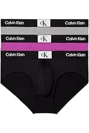 Calvin Klein Calzoncillos hip briefs Pack de 3 Hombre Tejido elástico, Schwarz (Negro), XS