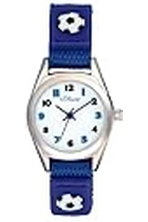 QS by s.Oliver Reloj de Pulsera Niños Reloj de Cuarzo analógico, con Correa de Nylon, Plata, 3 Bar Resistente al Agua, Viene en Caja de Regalo, 2036766