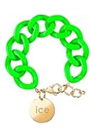 Ice-Watch ICE Jewellery, Chain bracelet, Flashy green, Gold, Pulsera de malla XL para mujer con medalla de oro (020922)