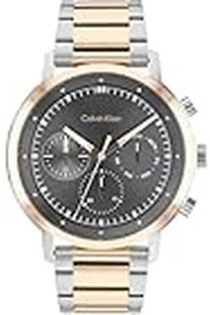 Calvin Klein Reloj Analógico de Cuarzo Multifunción para Hombre Colección Gauge con Correa de Acero Inoxidable Bicolor - 25200064