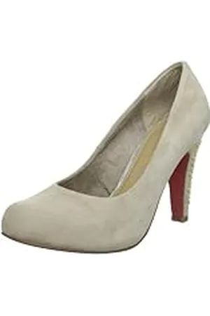 QS by s.Oliver Selection - Zapatos de tacón de Cuero Mujer, Color Beige, Talla 38