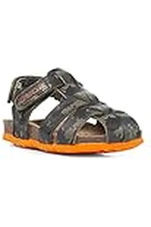 Geox B SANDAL CHALKI BOY, Sandalia para Bebé-Niños, MILITARY/ORANGE, 20 EU