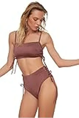 Trendyol Bikini de Cintura Alta con Detalles en la Parte Inferior, , 40 ES/FR (Talla de la Marca 38) para Mujer
