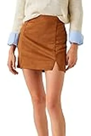 Koton Falda de Piel de Ante con Detalles divididos, , 40 para Mujer