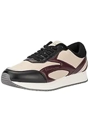 Calvin Klein Jeans Retro Runner Multilayer YM0YM01117, Zapatillas Deportivas Hombre, Beige (Eggshell/Bitter Chocolate), 40 EU