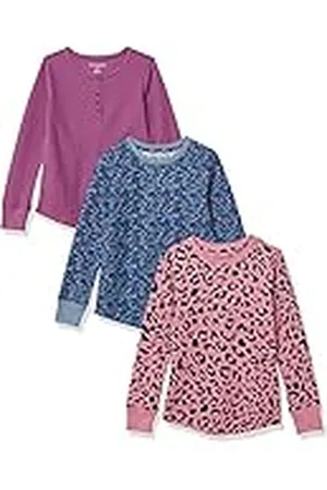 Amazon Camiseta térmica de Punto de Manga Larga Niña, Pack de 3, , 3 años
