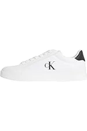 Calvin Klein Jeans Sneaker con Suela Cupsole para Hombre con Logo Tipo, Multicolor (Bright White/Ck Black), 43