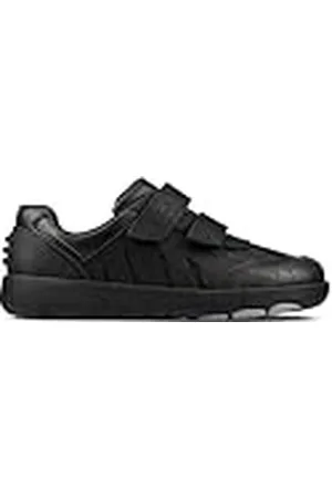 Clarks School K, Rex Stride Kids Black Leather- -F (Estándar) -10 UK / 28 EU, Noir