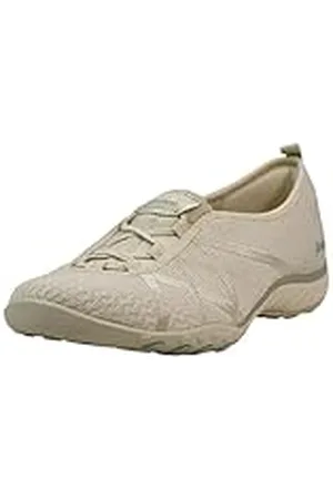 Skechers BREATHE-EASY A-LOOK, Zapatillas para Mujer, Natural Soft Knit Mesh/ Aqua Trim, 38.5 EU