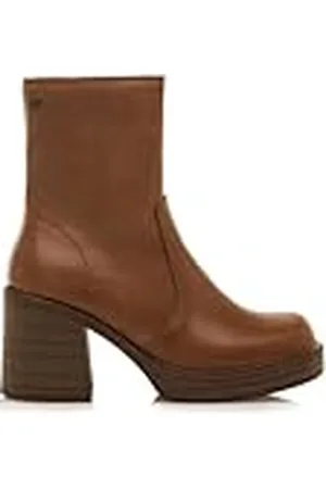 MTNG Botines de tacón Mujer Botines de tacón New Oasis 59800 Mujer | De Piel, con Interior Piel, caña Alta y Punta Redonda | Botines de tacón Casual | Cierre con Cremallera | 58638 | AVELLA