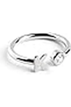 SINGULARU Anillo Personalizado Letter Spark . Ajustable. de Ley 925 con Acabado Baño de Rodio. Talla Unica. Joyas para Mujer. Letra K