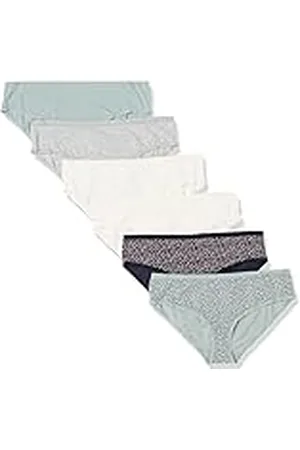 Amazon Ropa Interior Tipo Hípster de Algodón - colores interrumpidos Mujer, Pack de 6, , 5XL Grande