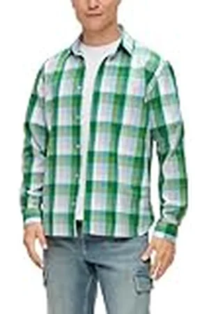 QS by s.Oliver 2141203 Camisa de Manga Larga, Corte Regular, , L Hombre