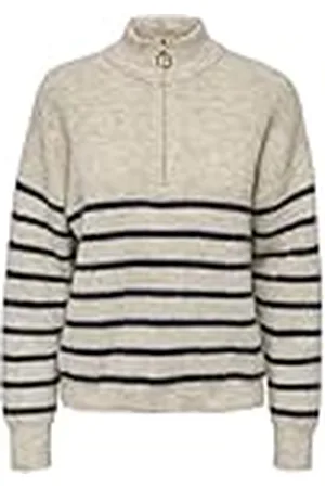 ONLY Onltokyo L/S Highneck Zip Jersey Knt Suéter, Piedra Pumice, XS para Mujer